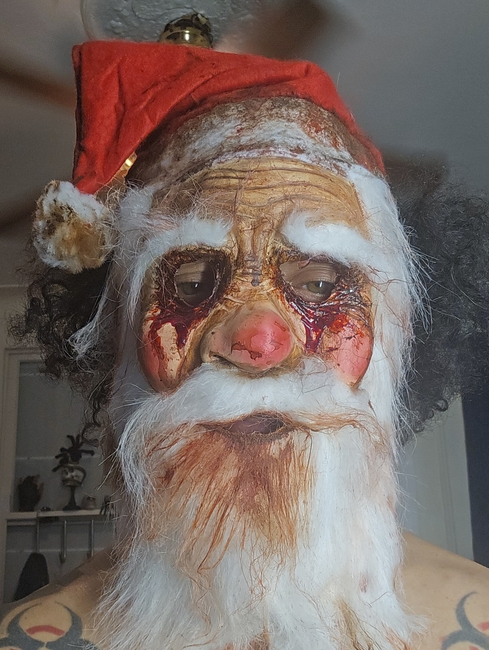 Festive Red and White Santa Face Mask